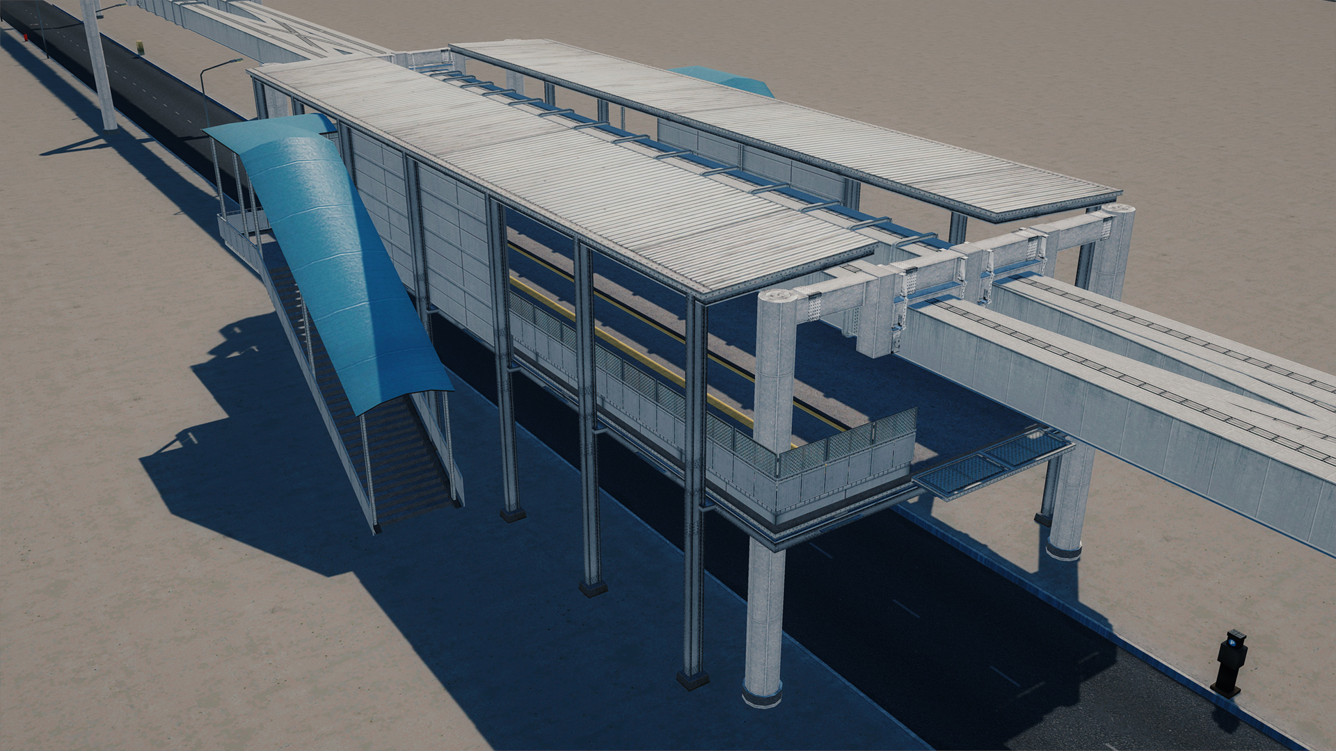シティーズ スカイライン Suspended Monorail Station シンプルなモノレール駅 Mod
