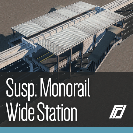 シティーズ スカイライン Suspended Monorail Wide Station ワイドサイズのモノレール駅mod