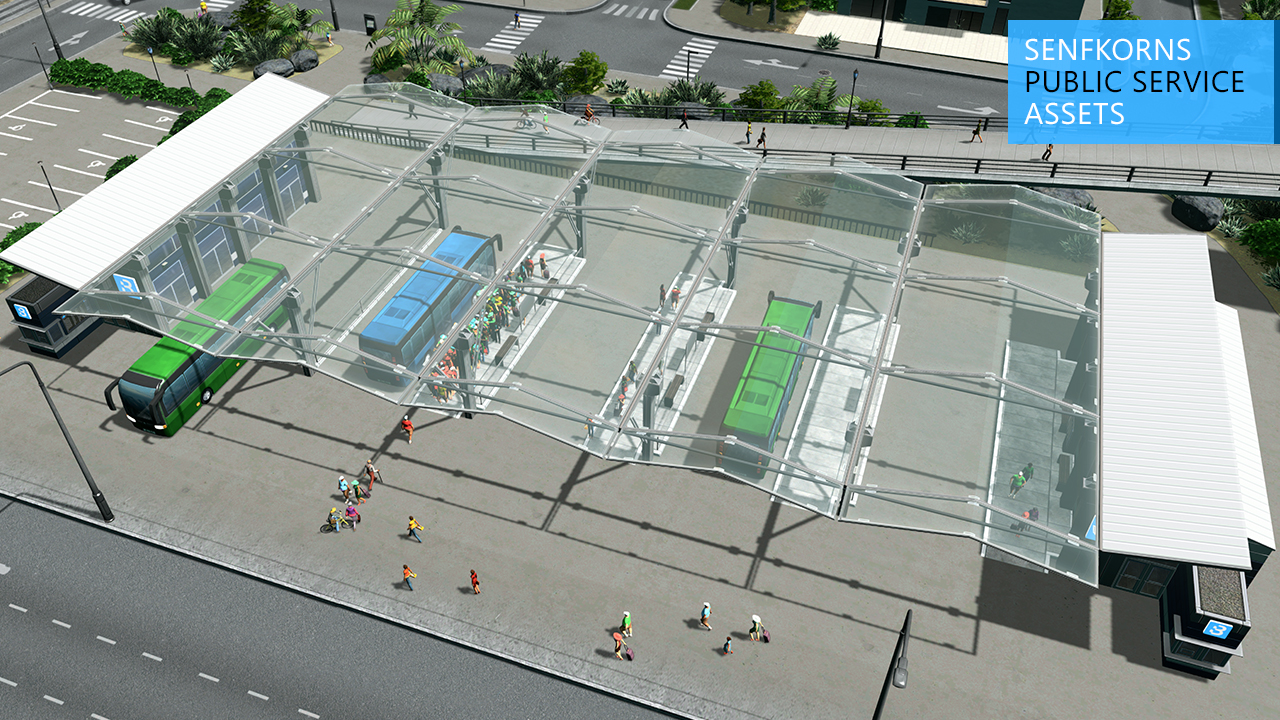 シティーズ スカイライン Bus Station ガラス張りのバスターミナル